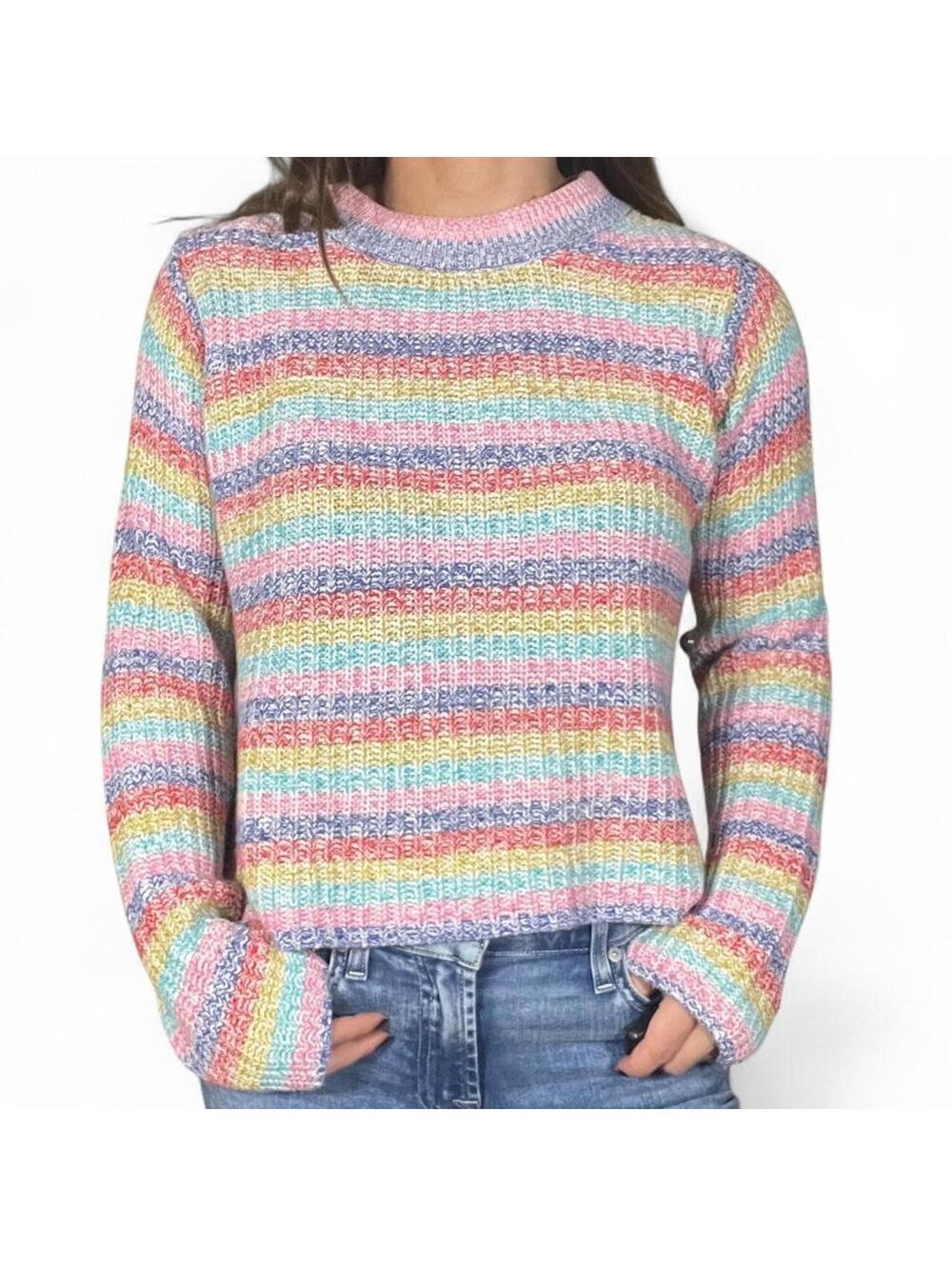 Philosophy Rainbow Multi-Colored Striped Sweater Size XS